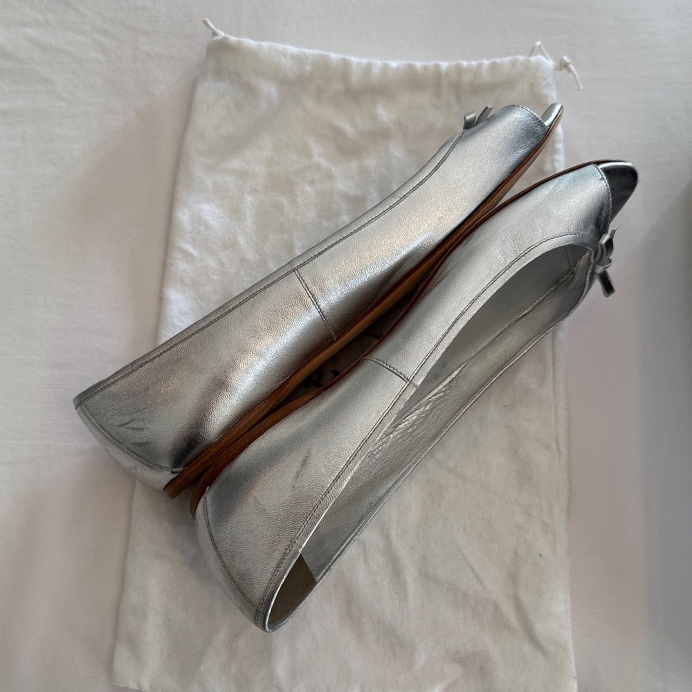Rare Vintage Prada Early 2000s Silver Peep-Toe Women's Shoes size 41 - Picture 12 of 14